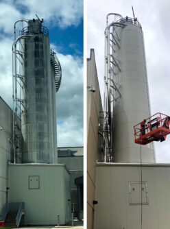 Pennsylvania industrial pressure washing tank cleaning before and after
