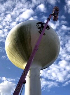 Water tower cleaning